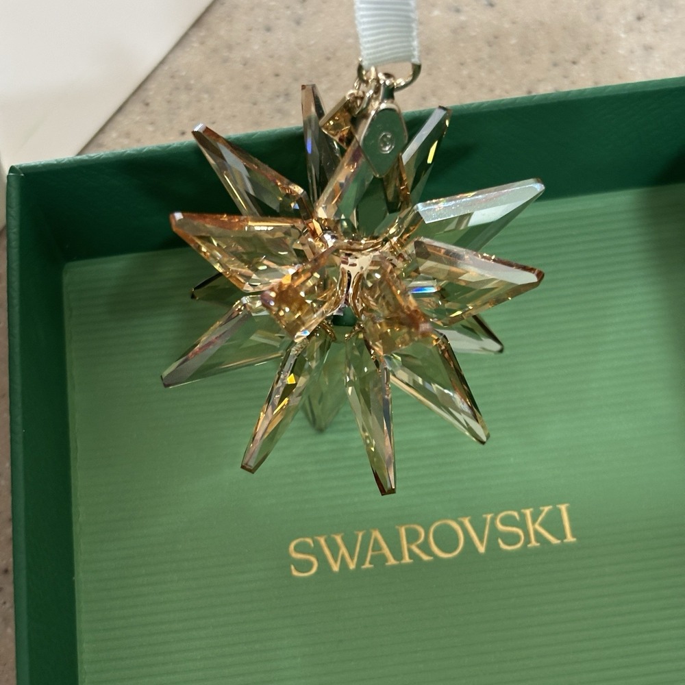 Swarovski 2023 Annual Edition Festive 3D Ornament Gold (5653577), Retired, LE